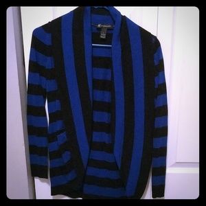 INC small blue and black cardigan
